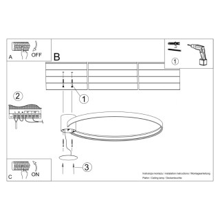 Plafonnier RIO 55 blanc 3000K - Thoro