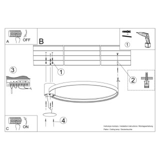 Plafonnier RIO 110 noir - Thoro