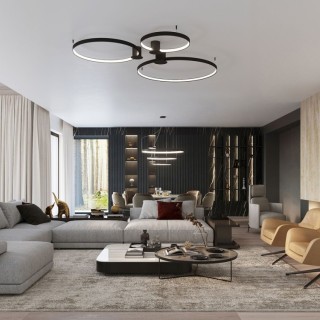 Lustre RIO 3 noir 3000K - Thoro