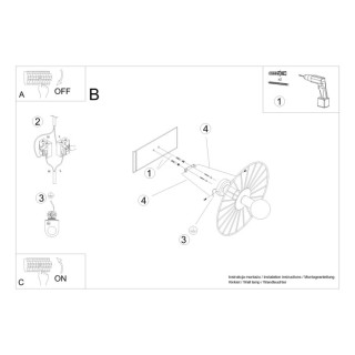 Applique SIRKEL 45 noir - Thoro de Sollux Lighting