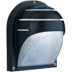Applique Extérieure Demi Lune alu noir verre givré IP44 E27 maxi 60w réf 1106BK Searchlight