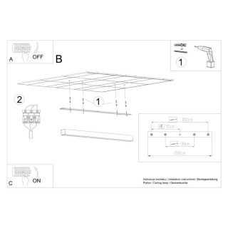 Plafonnier PINNE 200 blanc - Thoro