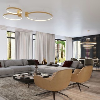 Lustre RIO 3 doré LED - Thoro