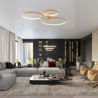 Lustre RIO 3 doré LED - Thoro