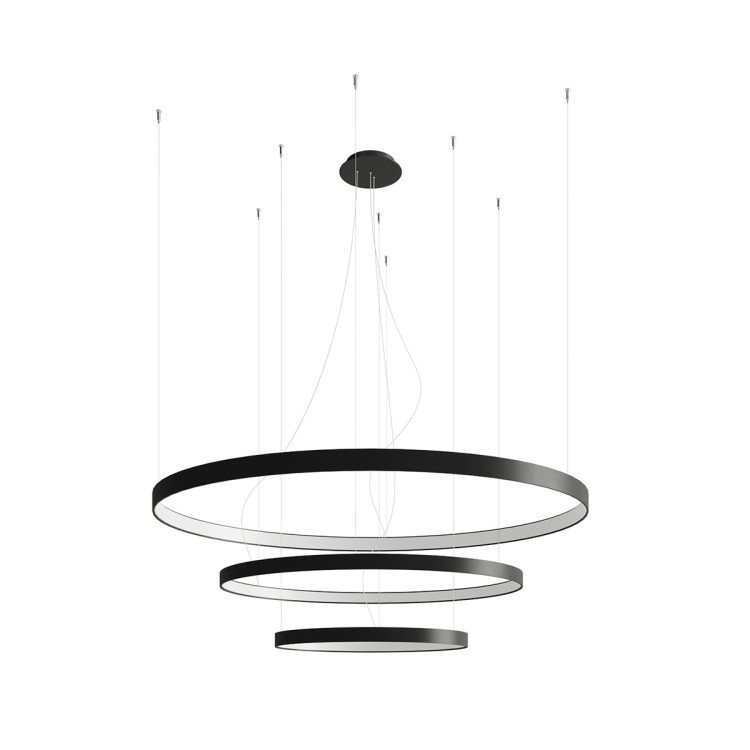 Lustre RIO 3 noir LED 4000K - Thoro