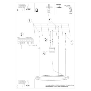 Lustre ODA 80 noir LED - Thoro