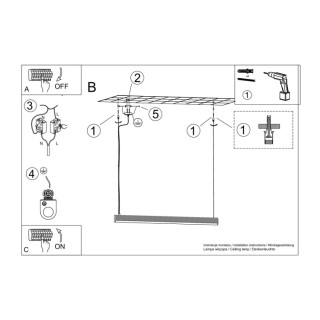 Lampe suspendue FARGE noir LED - Thoro