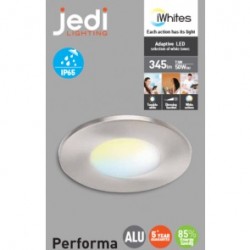 Spot Encastré Performa 1L Alu IP65 led Intégré Argent 345 lm av telecommande i white JE1295718