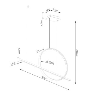 Lampe suspendue GLAD noir LED - Thoro