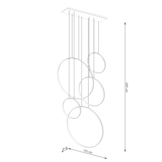Lampe suspendue RIO 5 noir LED 4000K