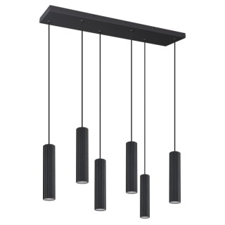 Lampe suspendue IVAR 6L czarna LED - Thoro