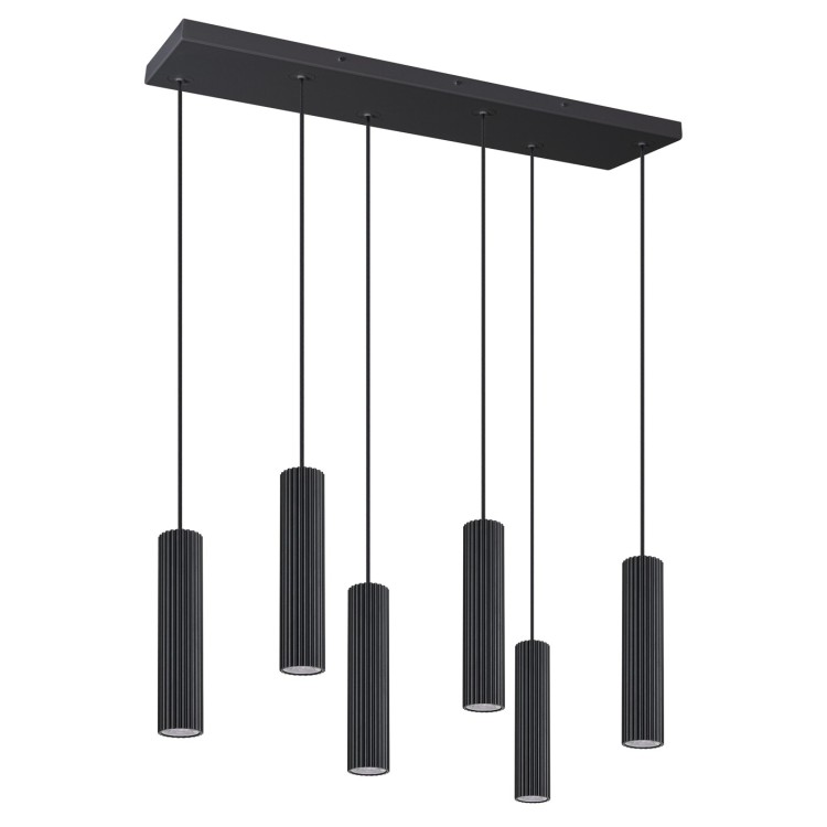 Lampe suspendue IVAR 6L czarna LED - Thoro
