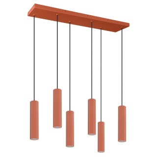 Lampe suspendue IVAR 6L rouge ochra - Thoro