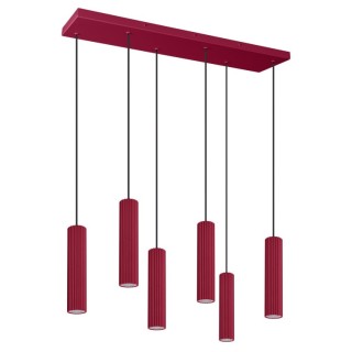 Lampe suspendue IVAR 6L bordeaux - Thoro