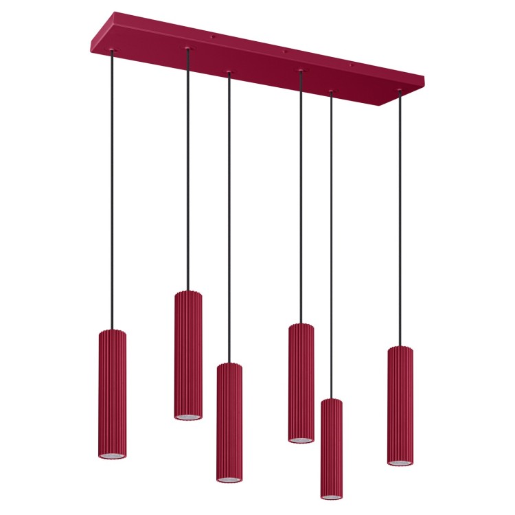 Lampe suspendue IVAR 6L bordeaux - Thoro