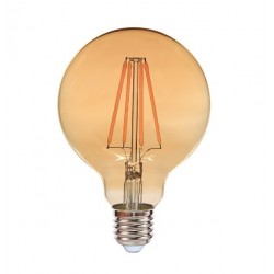 Ampoule Ambrée E27 6W led filament EDDY 540 lumens diam 80x120mm CALI