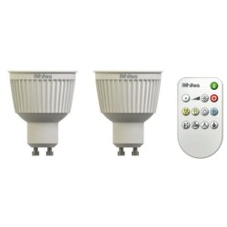 ampoule GU10 led blanc Iwhites 345Lm Pack de 2 av telecommande LT0192872