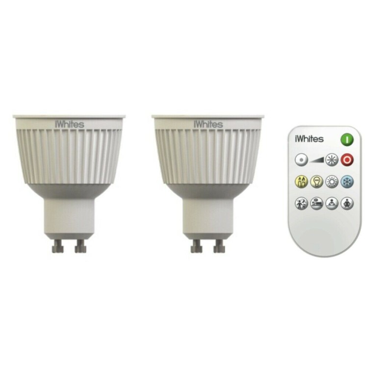 ampoule GU10 led blanc Iwhites 345Lm Pack de 2 av telecommande LT0192872