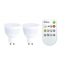 ampoule GU10 led blanc Iwhites 345Lm Pack de 2 av telecommande LT0192872