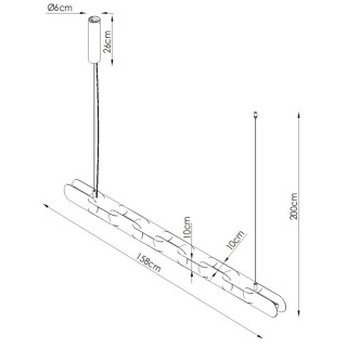 Suspension CHAIN 158 noire LED - Thoro