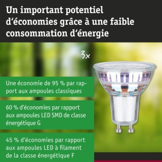 Eco-Line Réflecteur LED GU10 Kit 3 Paulmann