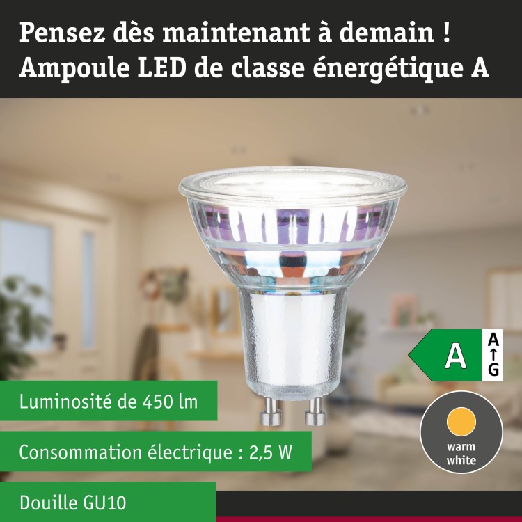 Eco-Line LED GU10 Argent, Réflecteur, Paulmann