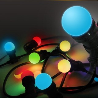 Guirlande guinguette jardin LED 8 ampoules colorées 63045 Easy Connect