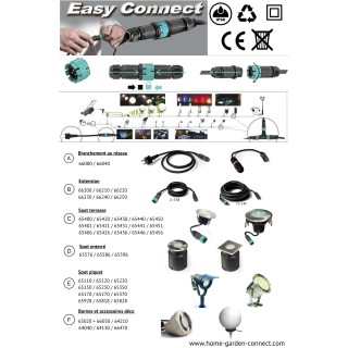 Spot led encastrable carré terrasse plancher bois 65486 Easy Connect
