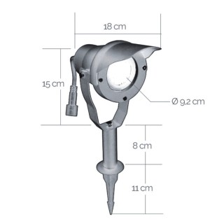 Spot led extérieur 6.5W 520lm aluminium socle piquet 65270 Easy Connect