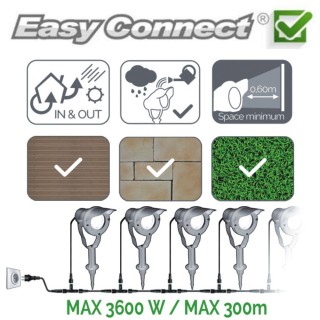 Spot led extérieur 6.5W 520lm aluminium socle piquet 65270 Easy Connect