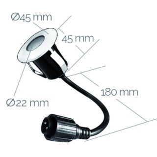 Lot de 6 mini balises LED à encastrer blanc froid 65400 Easy Connect