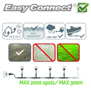 Lot de 6 mini balises LED à encastrer blanc froid 65400 Easy Connect