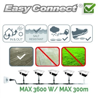 Balise spot LED rectangulaire blanc chaud encastrée 65446 Easy Connect