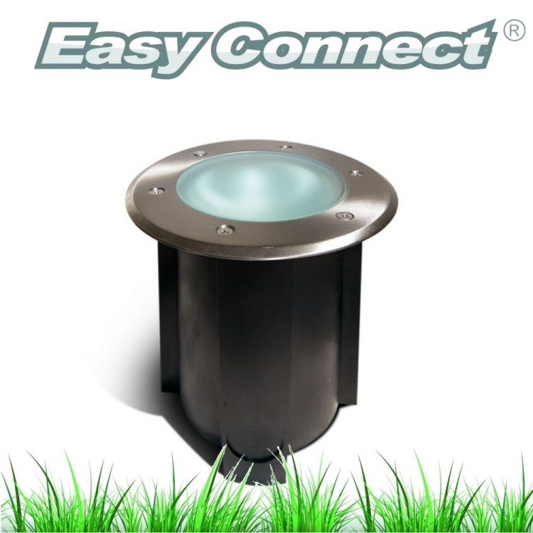 Gros spot rond blanc chaud LED 8W pour béton ou terre 65596 Easy Connect