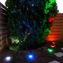 Gros spot rond blanc chaud LED 8W pour béton ou terre 65596 Easy Connect