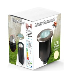 Gros spot rond blanc chaud LED 8W pour béton ou terre 65596 Easy Connect