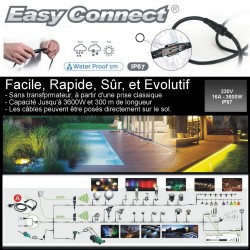 Gros spot rond blanc chaud LED 8W pour béton ou terre 65596 Easy Connect