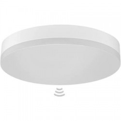 Plafonnier LED mural Rond détecteur diam 28cm 24w blanc Ref 20500087 Muller