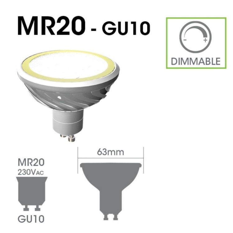 Ampoule LED blanc chaud GU10 4W MR20 67848 Easy Connect