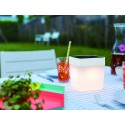 LUTEC Table-Cube avec panneau solaire en plastique Blanc 10,5 x 10,5 x 12,5 cm