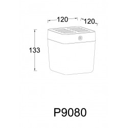 LUTEC Table-Cube avec panneau solaire en plastique Blanc 10,5 x 10,5 x 12,5 cm