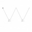 SUSPENSION ATTIC DOUBLE CONIC SHAPE E27 23W NOIR