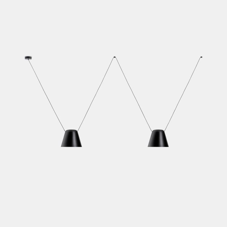 SUSPENSION ATTIC DOUBLE CONIC SHAPE E27 23W NOIR SUSPENSION ATTIC DOUBLE CONIC SHAPE E27 23W NOIR