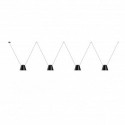SUSPENSION ATTIC QUADRUPLE CONIC SHAPE E27 23W NOIR