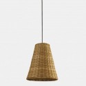 SUSPENSION CARIBE Ø260 E27 40W NOIR ROTIN NATUREL