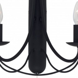 Suspension, 2 lumieres, metal alu, noir,6342-2BK