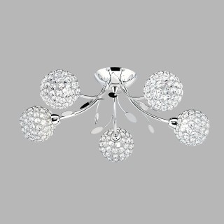 Suspension, 5 lumieres, metal alu, chrome,6575-5CC