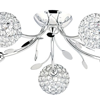 Suspension, 5 lumieres, metal alu, chrome,6575-5CC
