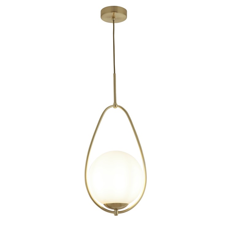 Suspension, 1 lumiere, metal alu, blanc d'opal gold,9171-1GO Suspension, 1 lumiere, metal alu, blanc d'opal gold,9171-1GO