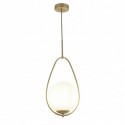 Suspension, 1 lumiere, metal alu, blanc d'opal gold,9171-1GO